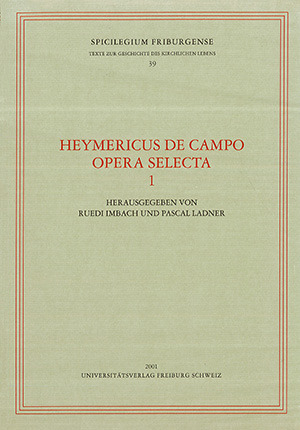 Cover: Heymericus de Campo Opera Selecta 1