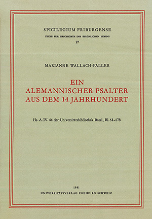 Cover: Ein Alemannischer Psalter
