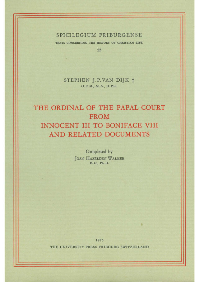 Cover: The Ordinal of the Papal Court from innovent III to Boniface VIII and related Documents