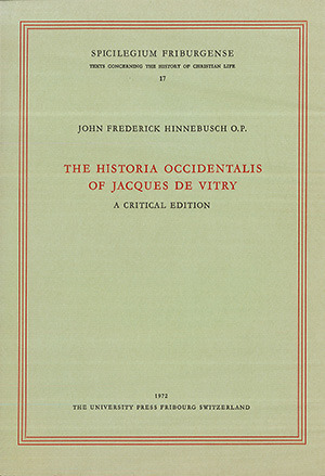 Cover: The Historia Occidentalis of Jacques de Vitry
