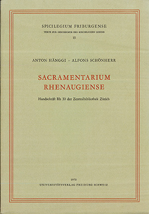 Cover: Sacramentarium Rhenaugiense