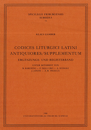 Cover: Codices Liturgici Latini Antiquiores/Supplementum