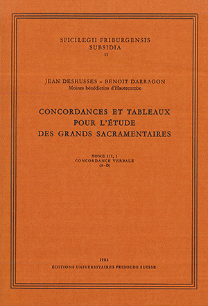 Cover: Concordances et Tableaux pour l’etude des grands sacramentaires, Tome III,1